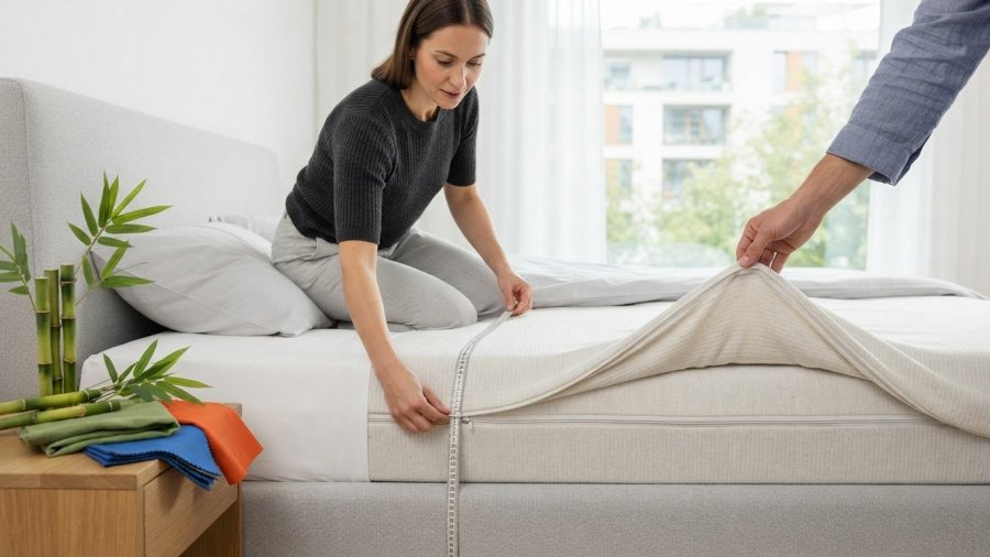 Bambusz szálas matrachuzat rendelés: anyagválasztás és méretre szabás